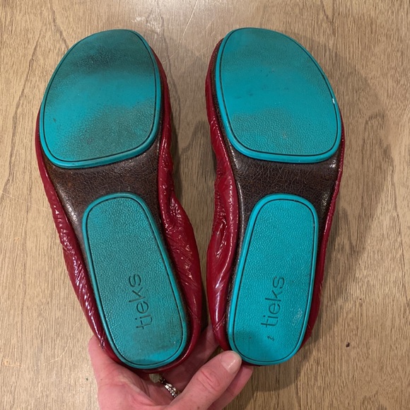 Tieks Ruby Red Patent Leather Ballet Flats - Picture 3 of 7